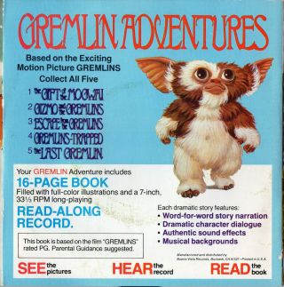 GREMLINS 1 2 3 4 5 COMPLETE SERIES WITH RECORDS 1984 READ ALONG.  99 2