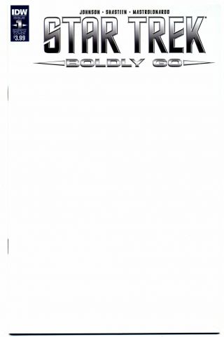 Idw Star Trek: Boldly Go 1 Blank Sketch Cover Variant