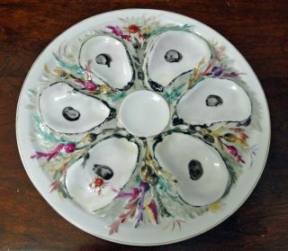 Antique Richard Briggs Porcelain Round Oyster Plate