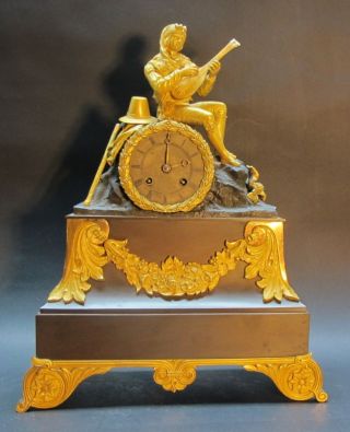 Large Napoleon Iii French Empire Orientalist Gilt Bronze Clock C.  1870 Antique