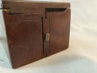 Rare 19th C Hand Made Wood Puzzle Box W Hidden 1/16 Plate Dag & Storage Holders 2
