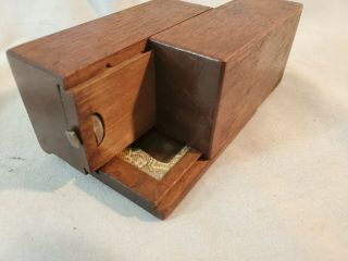 Rare 19th C Hand Made Wood Puzzle Box W Hidden 1/16 Plate Dag & Storage Holders 3