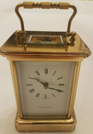 Vintage Tiffany & Co Swiss 8 Day Timepiece Carriage Clock -