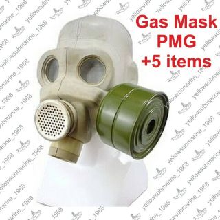 Vintage Soviet Russian Ussr Military Pmg Gas Mask With Bag Size 1,  2,  3