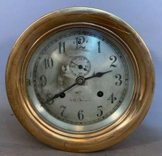 Antique Seth Thomas Old Brass Ships Clock Old Nautical Salvage Maritime Display