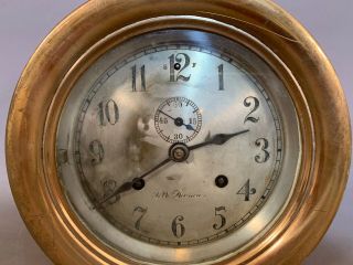 Antique SETH THOMAS Old BRASS SHIPS CLOCK Old NAUTICAL Salvage MARITIME DISPLAY 3