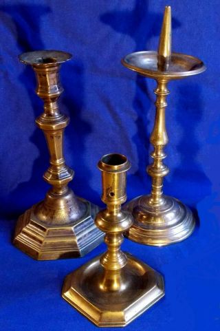 Flawless 17th century French bronze acorn knopped socket candlestick circa 1650 2