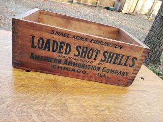 Antique American Ammunition Co Chicago Wood Crate