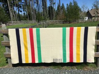 Hudsons Bay 6 Point Wool Blanket Vintage