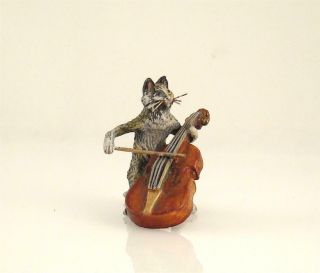 Old Stock Bergmann Vienna Cat Musician Cello Or Double Bass Bronze Brass