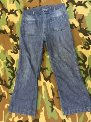 Us Navy Trousers Utility Dungaree Denim Type I Jeans Pants Nsn 8405 - 01 - 074 - 4898