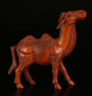 Precious Chinese Cattle B0ne Statue Old Hand - Carved Animal Camel Mascot Gift