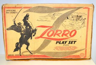 Vintage 1960s Marx Walt Disney Zorro Playset Box No 3754