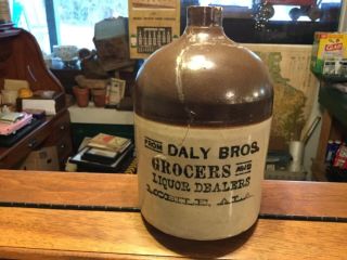 Rare Mobile,  Alabama Daly Bros.  Grocers And Liquor Dealers 1/2 Gallon Adv.  Jug