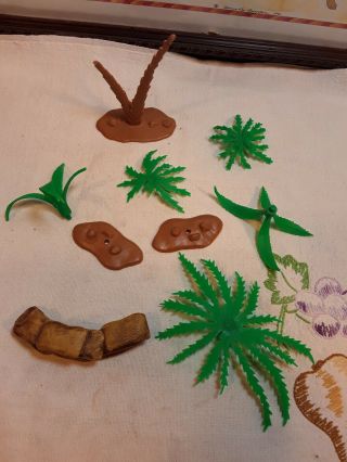 Vintage Marx Palm Trees Ferns & Sand Bag 2