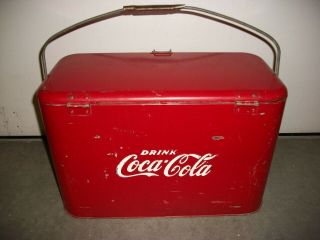 Vintage 1950s Metal Coca Cola Cooler by Progress Refrigerator Co. 2