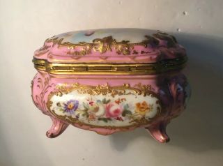 Antique French Sevres bronze & porcelain box 2