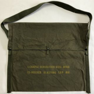 Us Military Green Canvas Charge Demolition Roll M186 Bag (rf985 - 1)