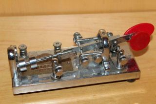 Antique Vintage Vibroplex Telegraph Signal Key Keyer Bug Morse Code Chrome
