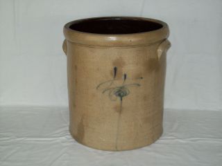 Primitive 4 Gallon Bee Sting Stoneware Crock Early Antique Red Wing Pottery