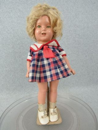 13 " Vintage Composition Ideal Shirley Temple Doll In Orig Dress " Tlc "