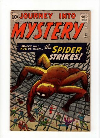 Journey Into Mystery 73 Vintage Marvel Comic Horror Scifi Spider - Man Prototype