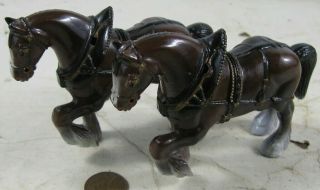 Vintage Hard Plastic Clydesdale Horses 3” Tall