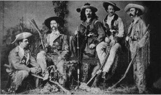 Wild Bill Hickok & Buffalo Bill Cody & Gun Fighters Western Photo B&w 8 " X 10 "