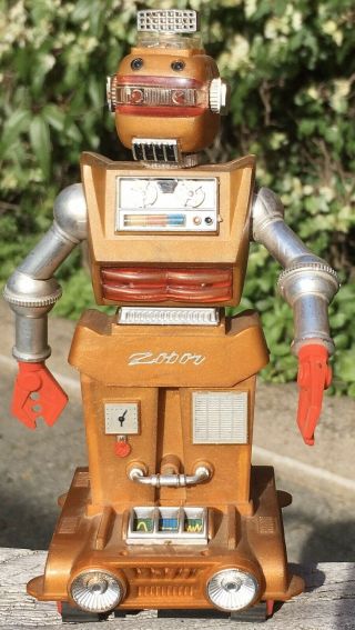 1968 Vintage Zeroids Zobor Robot 7 " Ideal Hong Kong,  W/ Case - Does Not Work