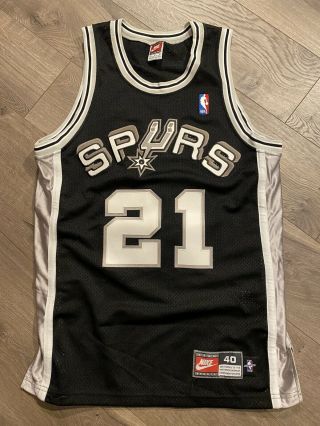 Vtg Tim Duncan San Antonio Spurs Nike Authentic Jersey 40 M Nba Stitched 90s