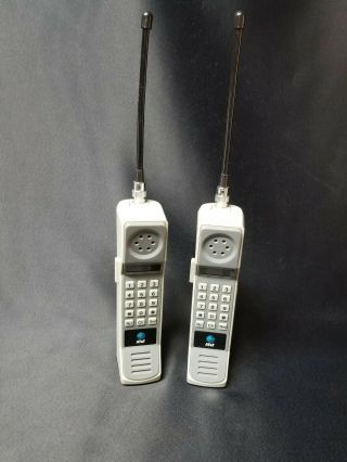 Vintage Brick Cell Phone Walkie Talkie At&t 1988 Toy Set Of 2
