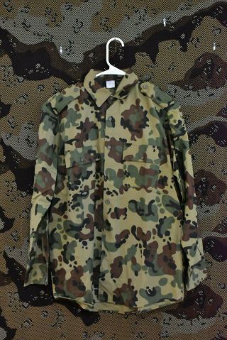 Romanian Army M94 Woodland Flecktarn Dot Camo Uniform Shirt,  Size Medium