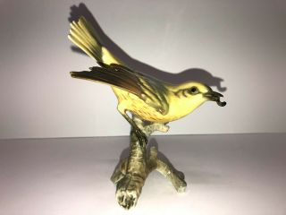 Vintage Hutschenreuther Germany Porcelain Bird Figurine W/worm,  Signed Granget