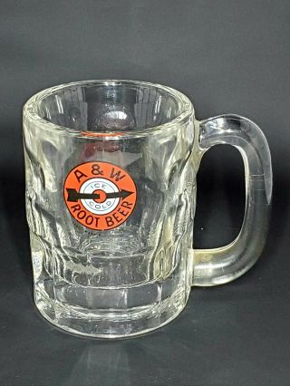 Vintage A&w Root Beer Short Mug With Orange Bulls Eye Logo From 1948 - 1957 4.  25 "