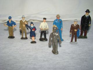 Vintage Metal Figure Miniture People O Scale Train Barclay Model Railroad Putz