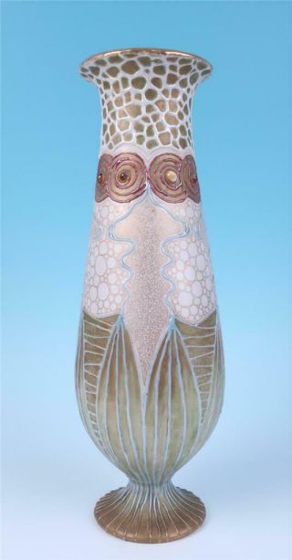 Rare Model Large Amphora Klimt Jeweled Vase Turn - Teplitz Art Pottery Austria