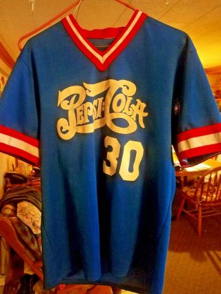 Old Vintage Real Pepsi - Cola Pepsicola Baseball Jersey,  Rare,  Red Blue