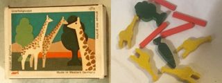 Juri Giraffengruppe (groupe Of Giraffes/des Girafes) Vintage Wooden Matchbox Toy