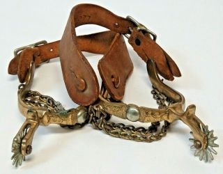 Vintage Antique Brass Western Spurs From Ranch Located In Kansas Founded In 1888