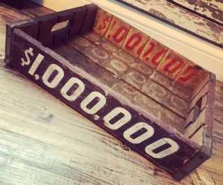 Very Rare Vintage 1940’s One Million 1,  000,  000 Wood Soda Pop Crate