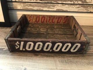 Very Rare Vintage 1940’s One Million 1,  000,  000 Wood Soda Pop Crate 3