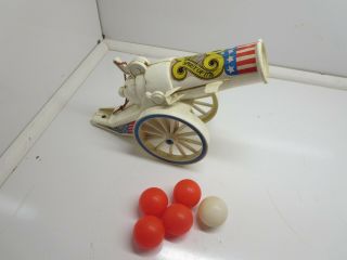 Vintage Kusan Toy Plastic Cannon The Spirit Of 1776 1970’s With 5 Balls