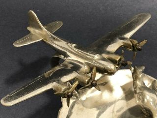 Boeing B - 17 wwii vintage trench art airplane model Australia ashtray Metal 3