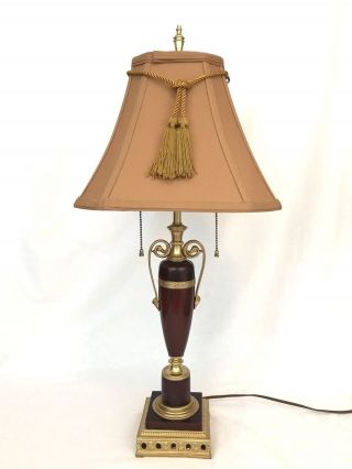 Antique French Marbled Cherry Amber Bakelite Table Lamp Art Deco Rusty Red