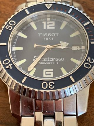 Rare Vintage Tissot Seastar 660 Blue Dial Divers Mens Watch 3