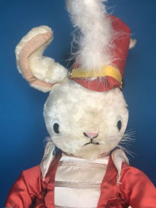 Gund Vintage Plush White Easter Stuffed Bunny Rabbit Doll 1950s Majorette