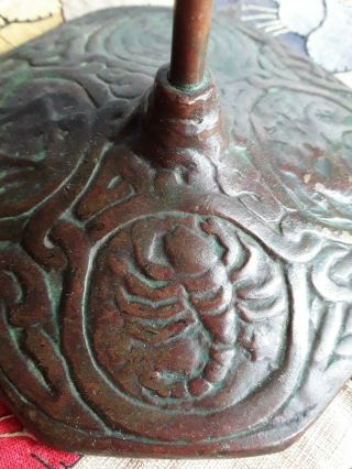 Tiffany Studios (receipt Holder) Zodiac Pattern Bronze Patina Perfect Rare Lct