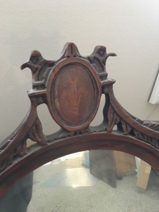 Antique Hand Carved Wall Mirror From French Estate
