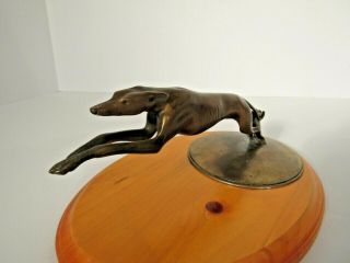 Vintage 1930 ' s Lincoln Greyhound Hood Ornament Radiator Cap with Base 3