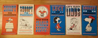 Vintage Snoopy Election Posters Peanuts Hallmark Lucy Charlie Linus Flying Ace